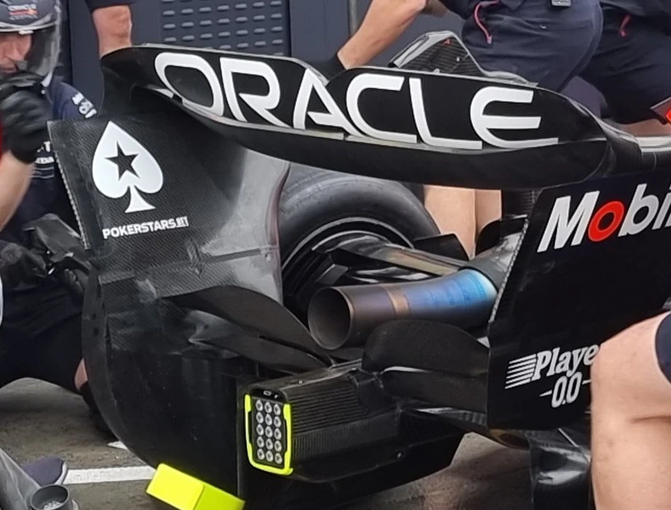 Rear wing of the Red Bull RB19 in FP2 of the Canadian GP