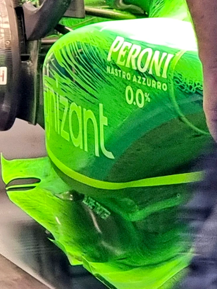 Flow Viz cosparso sui sidepods della Aston Marin AMR23 - GP del Canada