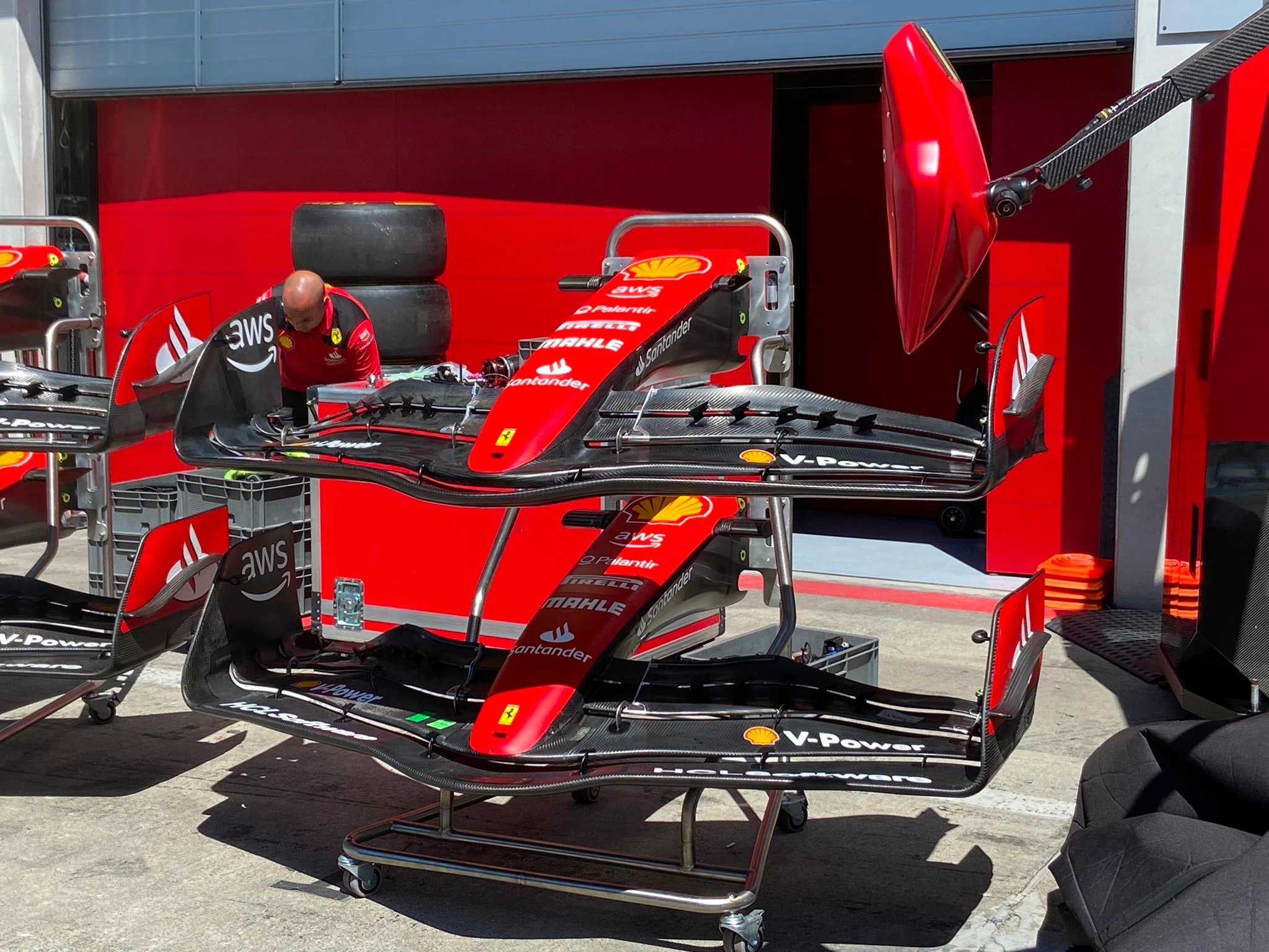 New and old front wing specification of the Ferrari SF-23