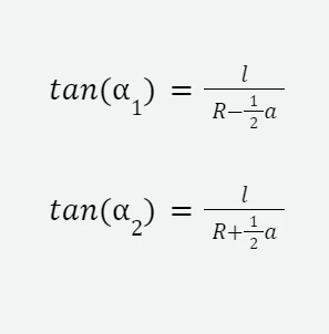 Mathematical derivation of steering angles according to Ackermann's condition