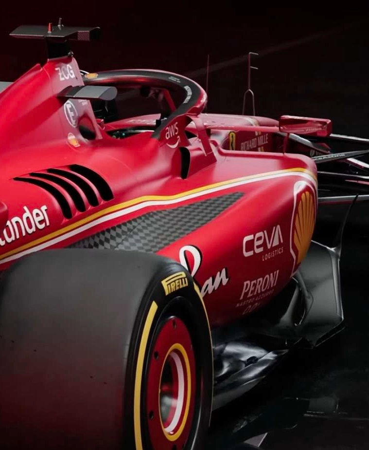 Aerodynamic details on the sides of the cockpit of the Ferrari SF-24