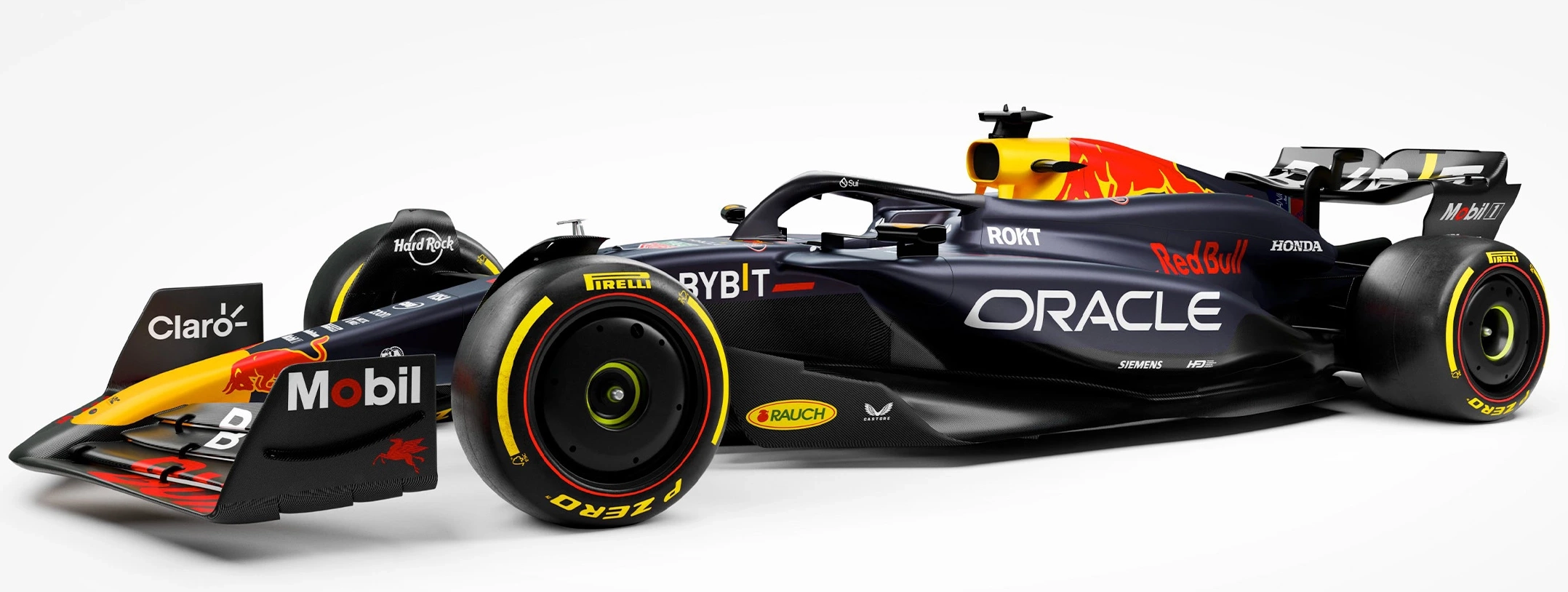 Vista laterale della nuova Red Bull RB20