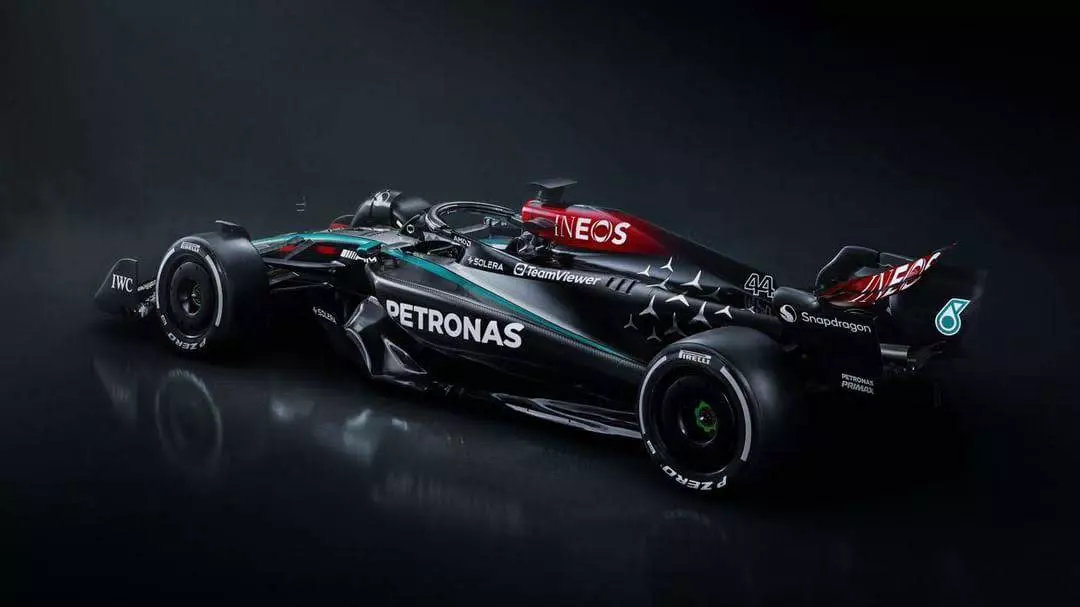 Rear view of the new Mercedes W15